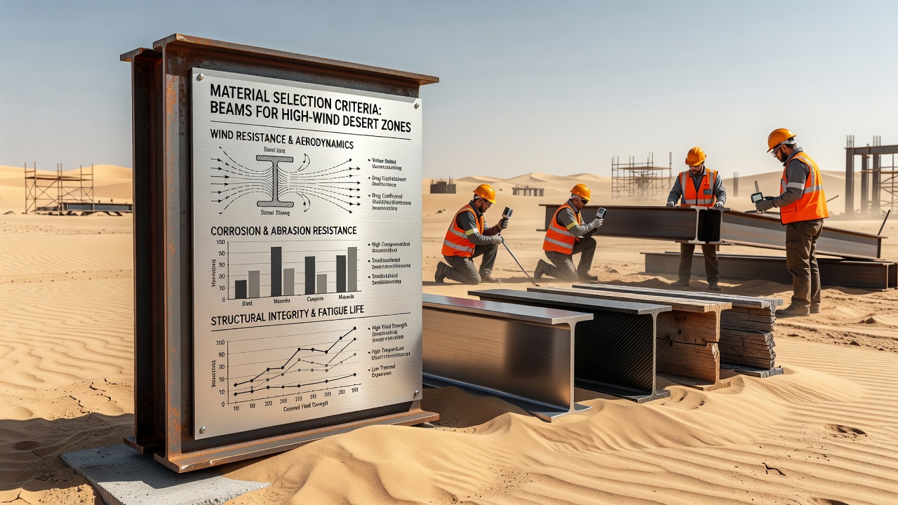 Material Selection Criteria for Beams Deployed in High-Wind Desert Construction Zones